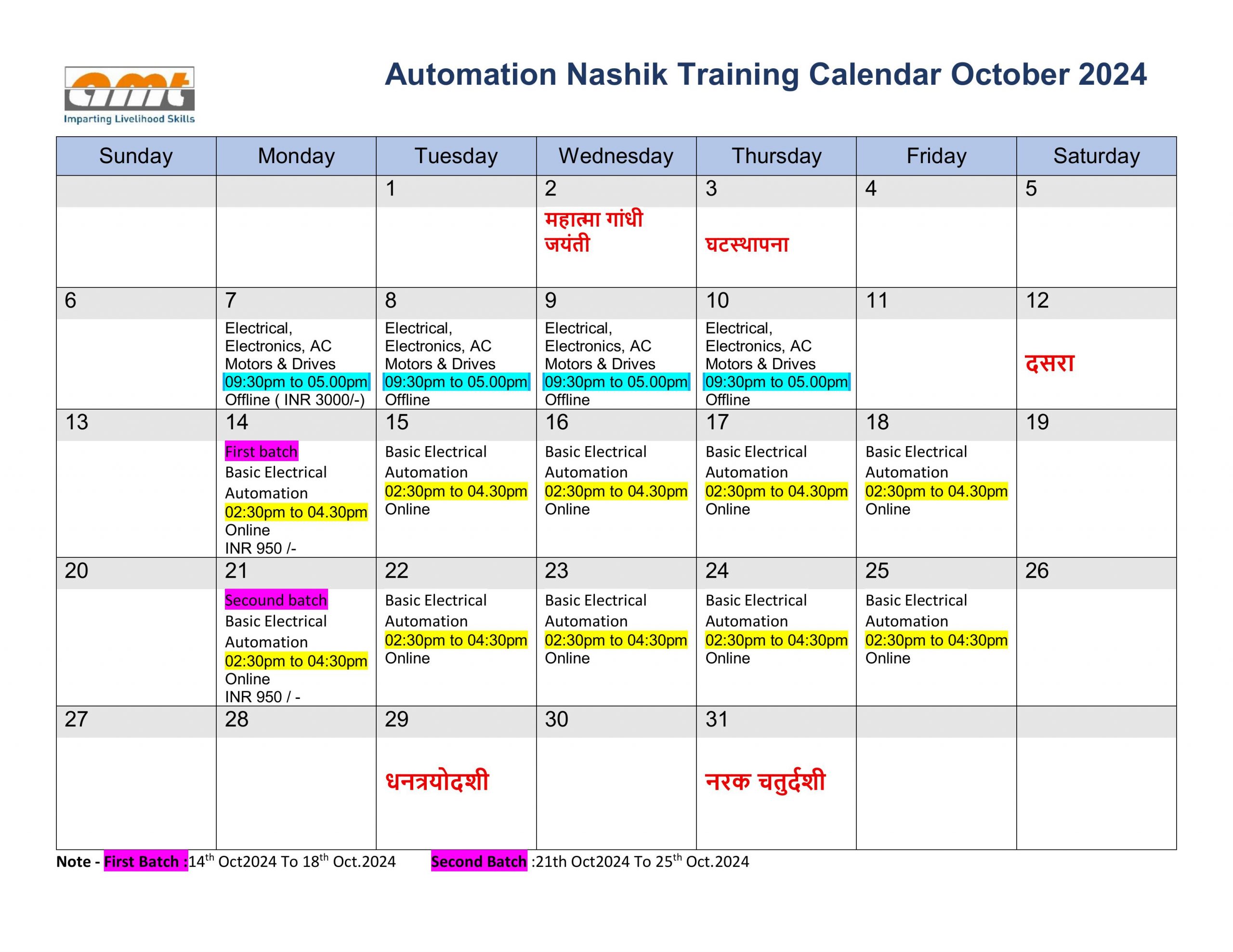 Training Schedule